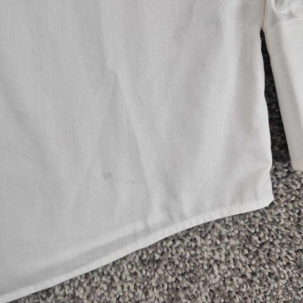Hugo Boss Dress Shirt Mens 17 White Jenno Slim Fit Easy Iron - Picture 11 of 12
